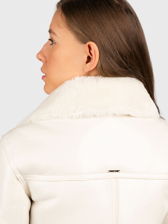 Biker jacket in white color - 4