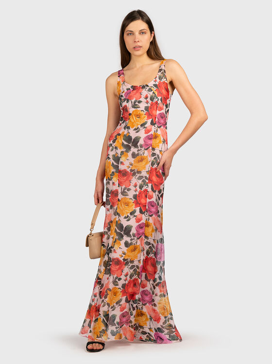 Rochie lungă cu imprimeu floral - 1