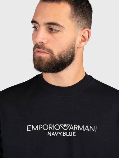 Logo embroidered cotton T-shirt - 4
