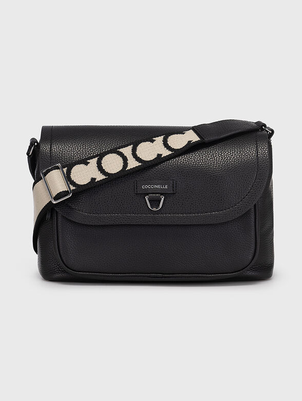 Black crossbody bag with metal detail - 1