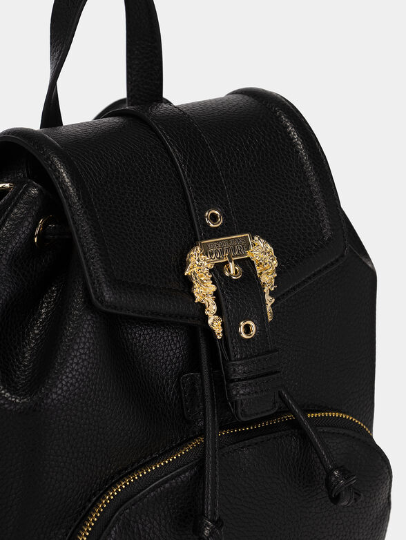 Black backpack with golden buckle - 4