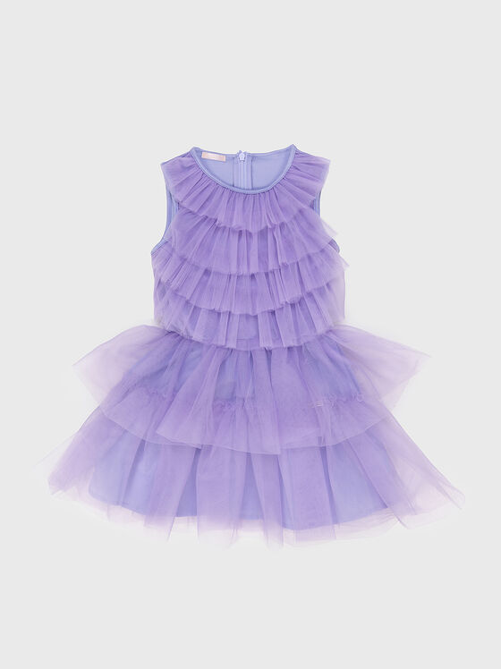 Dress with ruffle in purple color - 1
