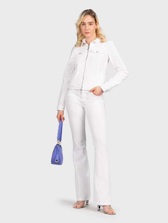 White denim jacket with zip - 2