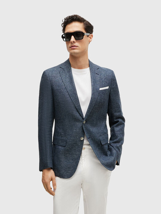 Blazer in wool and linen 