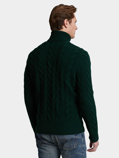 Dark green sweater with turtleneck collar - 3