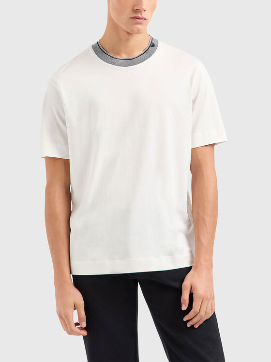 Crew neck T-shirt with contrasting logo - 1