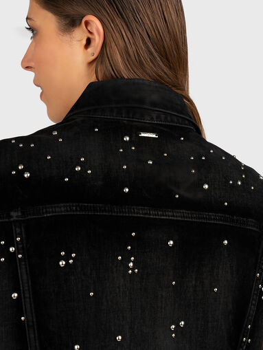 Denim waistcoat with rhinestones  - 4