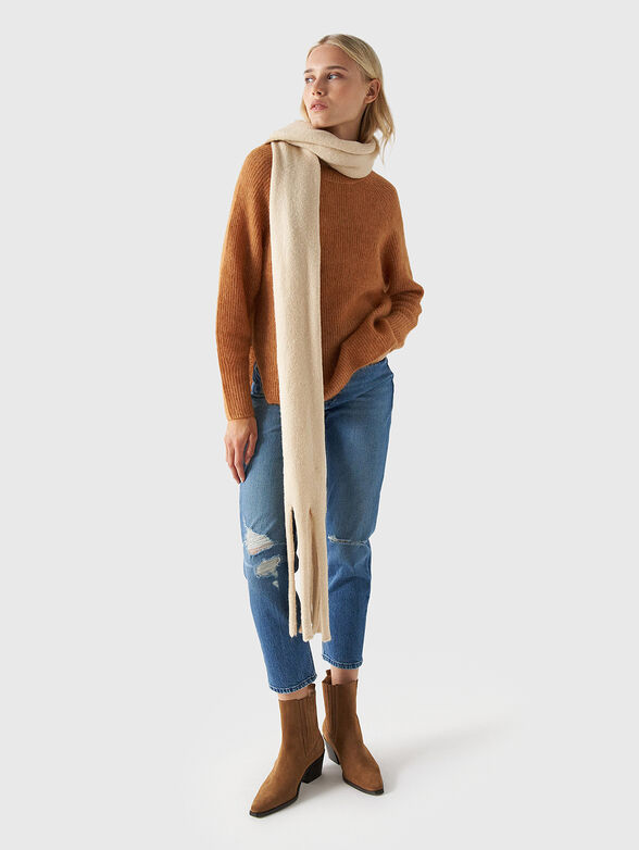 Oval neck sweater in wool blend - 2