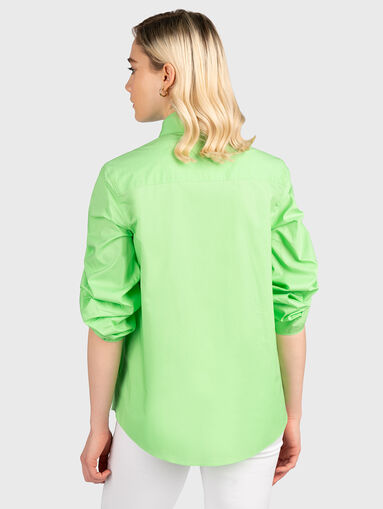 Poplin shirt with accent sleeves  - 3