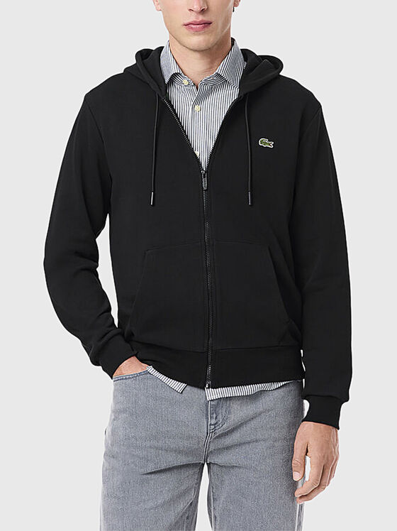 Hanorac din bumbac cu broderie logo - 1
