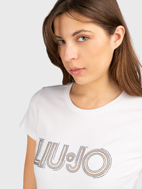 Cotton T-shirt with appliqued logo accent - 4