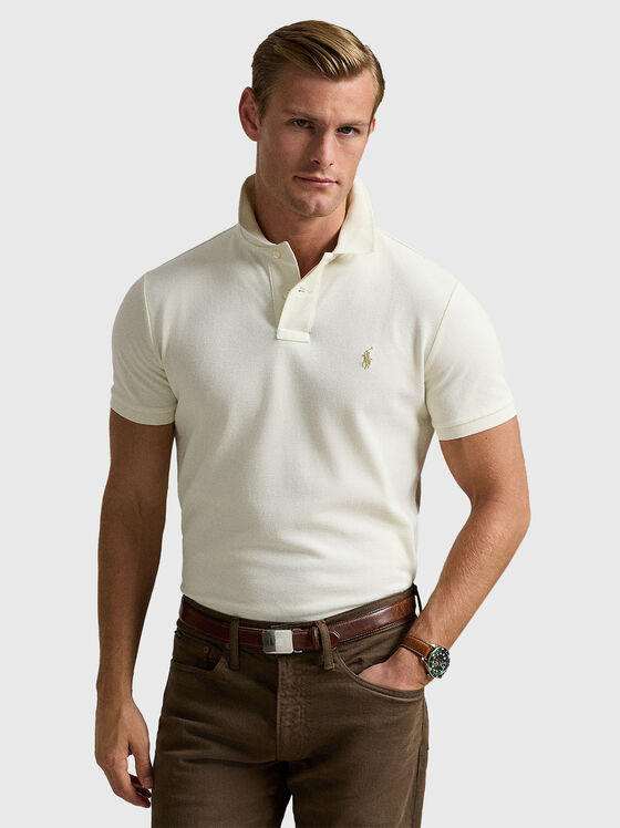 Tricou polo de culoare ecru - 1