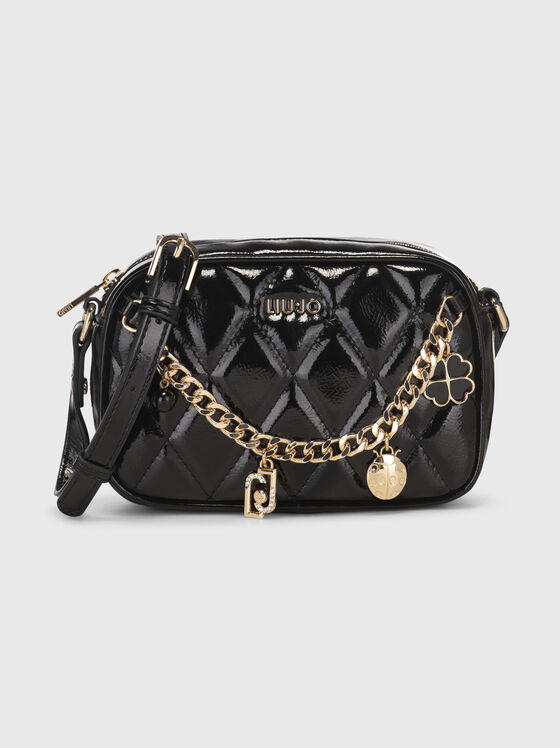 Black crossbody bag with quilted effect - 1