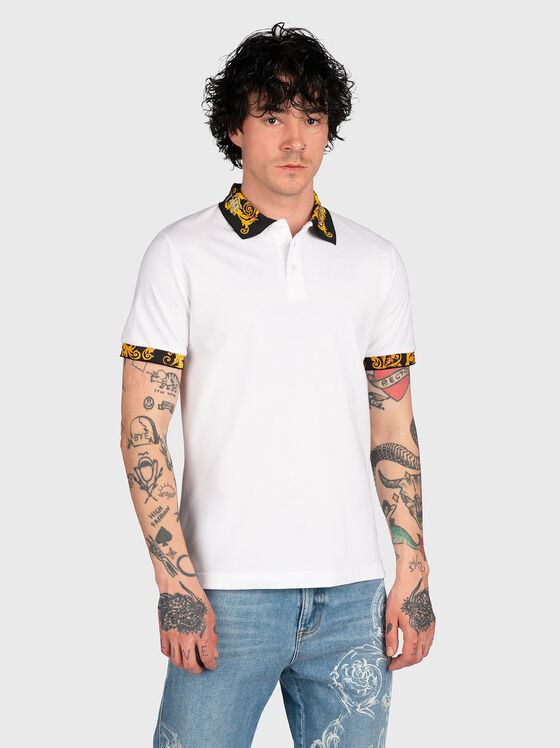 Black polo shirt with contrasting collar - 1