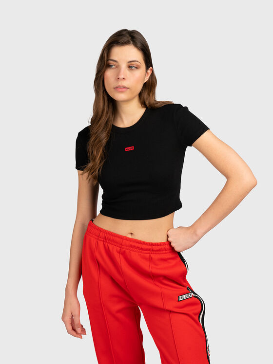 DELUISA cropped T-shirt in elastic ripstop - 1