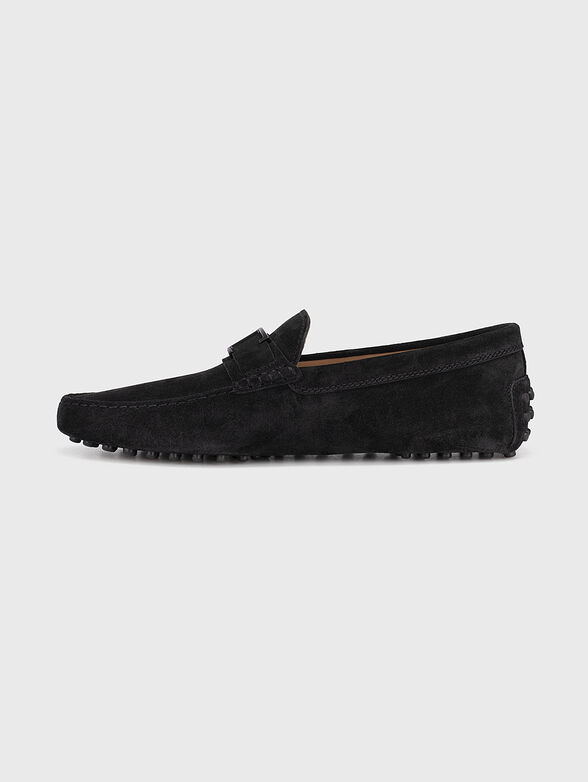 Black suede loafers with metal detail - 4