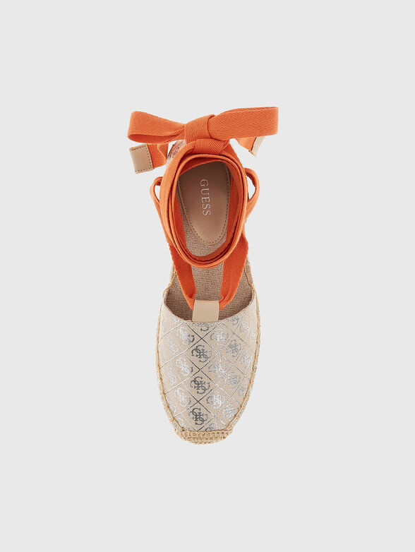 JALENE beige espadrilles with logo print - 4