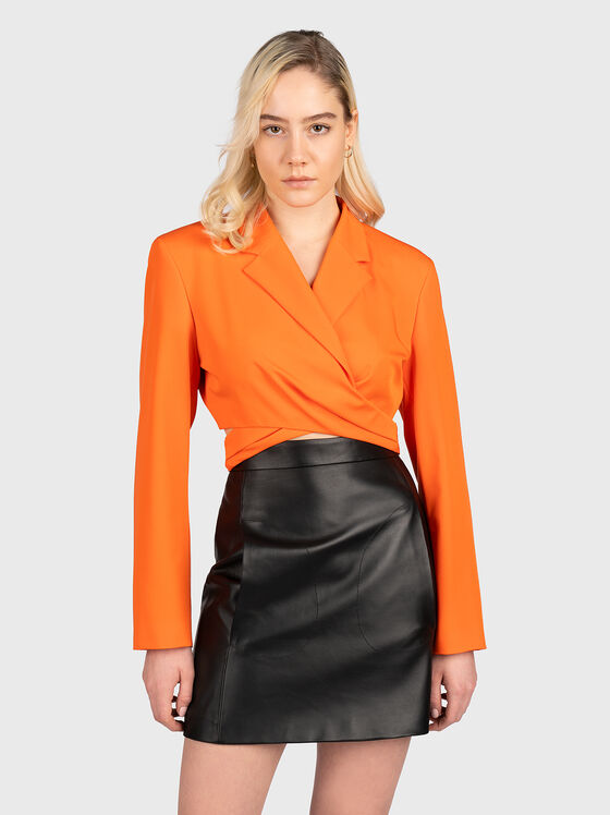Cropped blouse with V-neck - 1