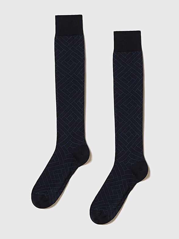 DAILY dark blue long socks   - 1