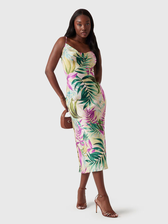 Midi dress with floral print - 4