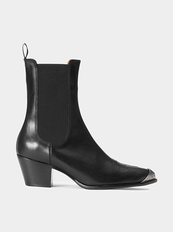 Black leather ankle boots - 1