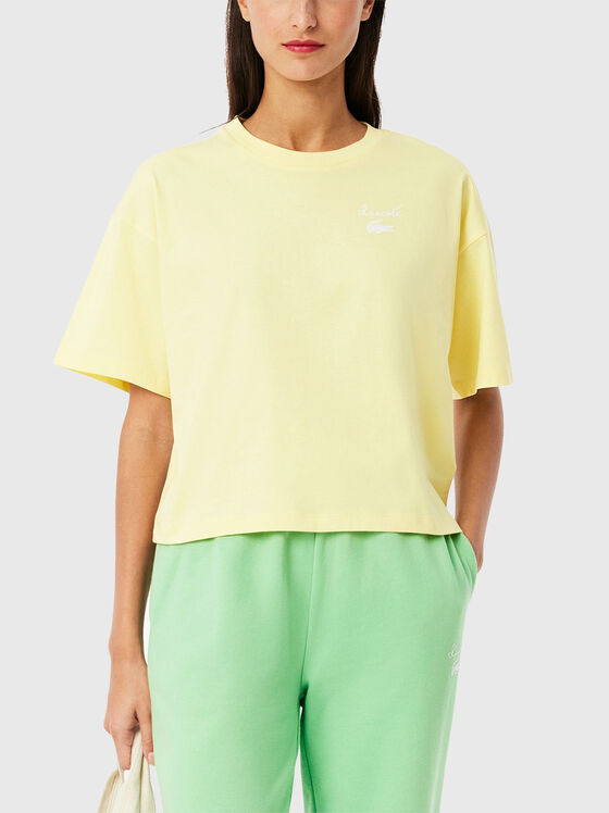 Tricou din bumbac cu decolteu oval - 1