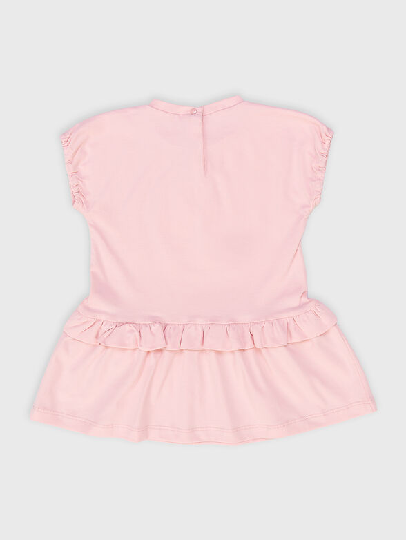 Pink dress with bow accent - 2