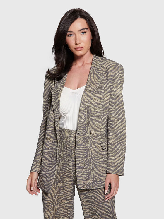 Jachetă ADRIANA cu animal print și sclipici - 1