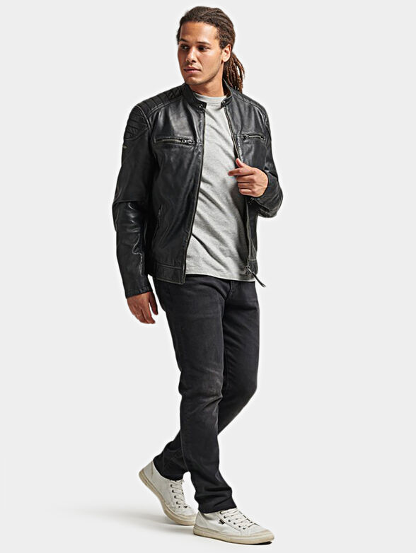 HERITAGE black leather jacket - 6
