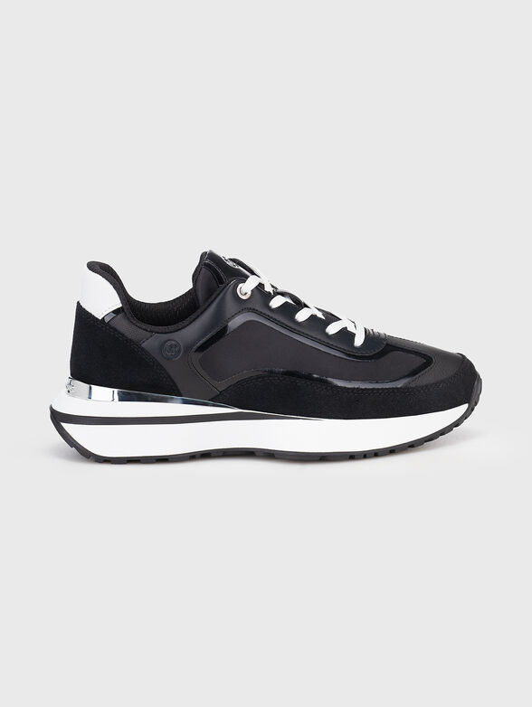 Black leather sneakers - 1