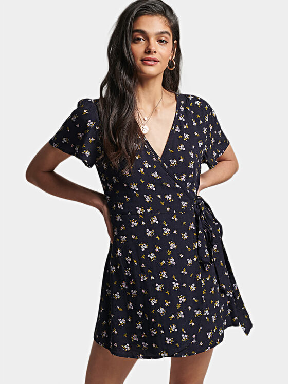 Rochie scurtă cu imprimeu floral - 1