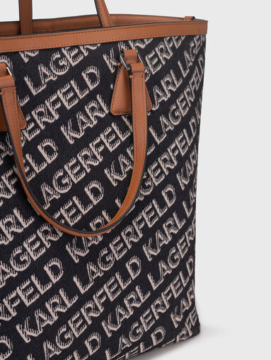 Large bag with monogram logo print  - 4