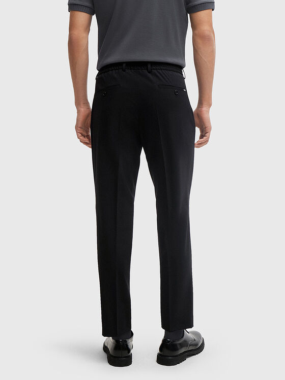 Black wool blend trousers  - 2