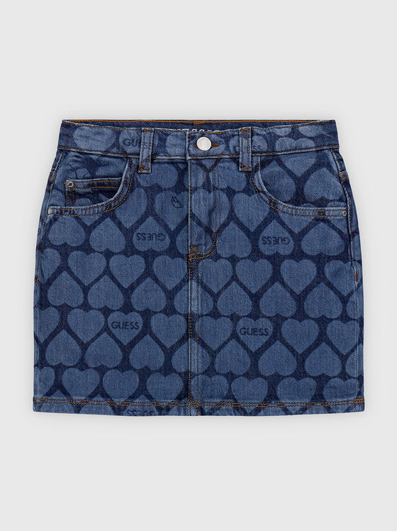 Fustă din denim cu imprimeu - 1