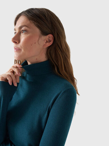 Cashmere blend sweater with polo collar - 5