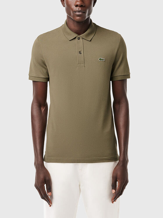 Tricou polo verde din piqué  - 1