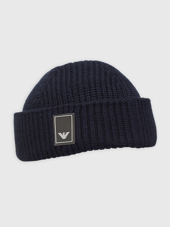 Logo patch virgin wool beanie - 1