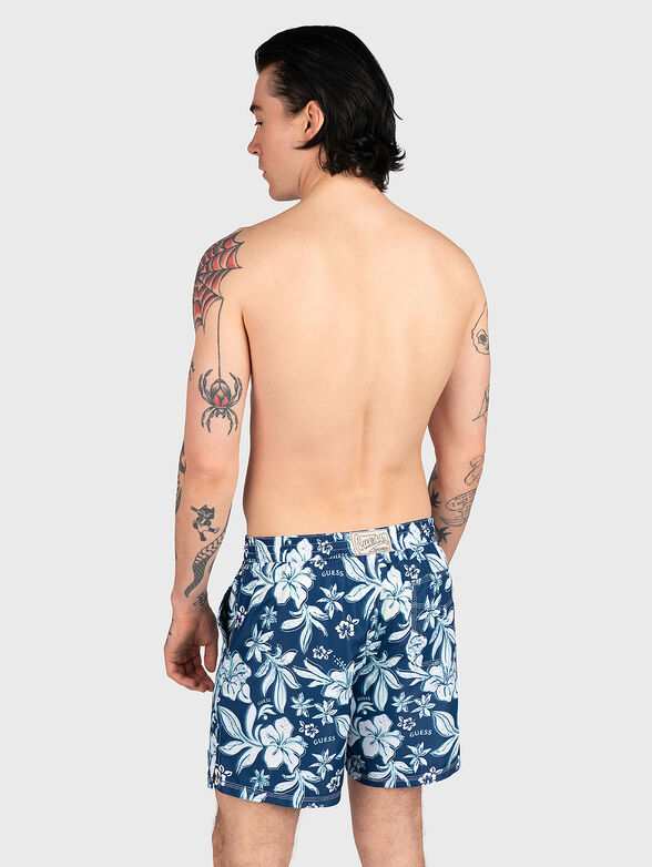 IBISCUS blue swimtrunks with floral print - 2