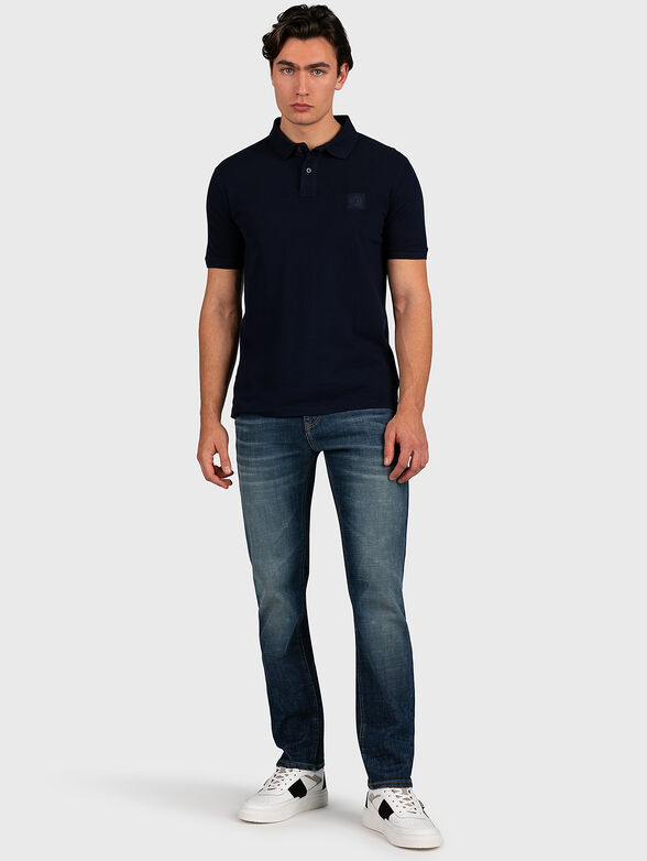 Blue polo shirt with logo detail - 2
