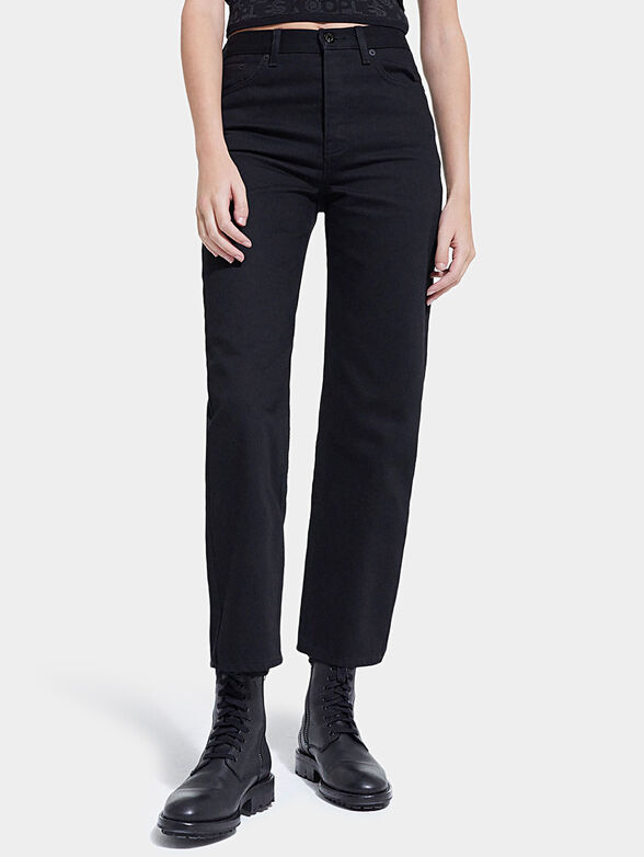 Black high-waisted jeans - 1
