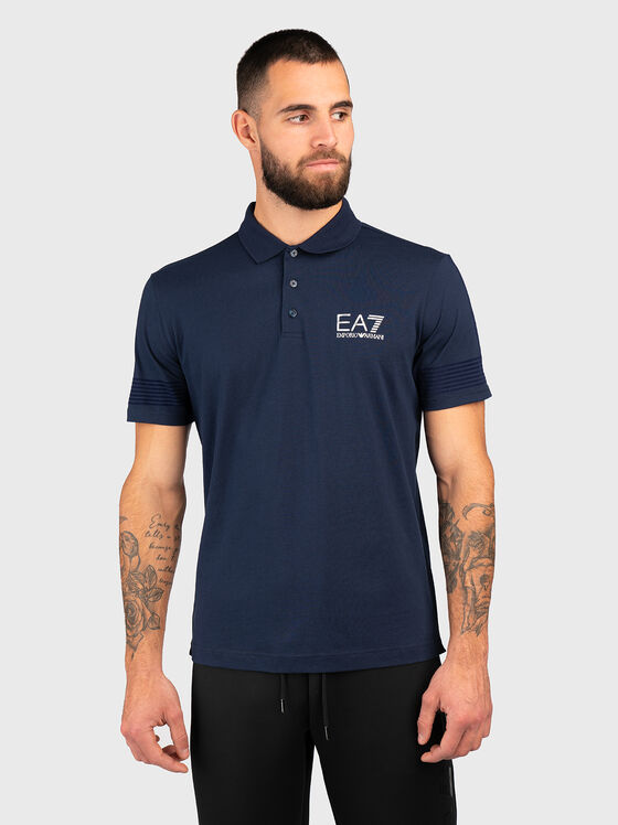 Logo-detail polo shirt in dark blue  - 1