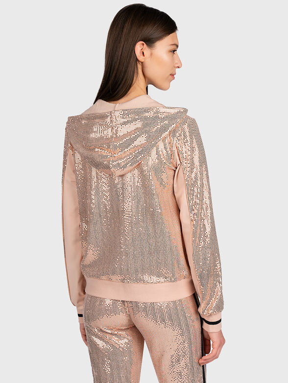 Sweatshirt with appliqued rhinestones - 3