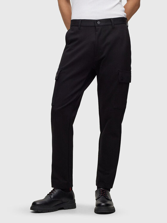Black trousers with cargo pockets - 1