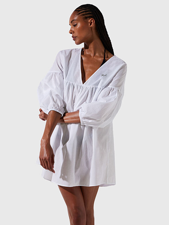 V-neck cotton beach dress - 1