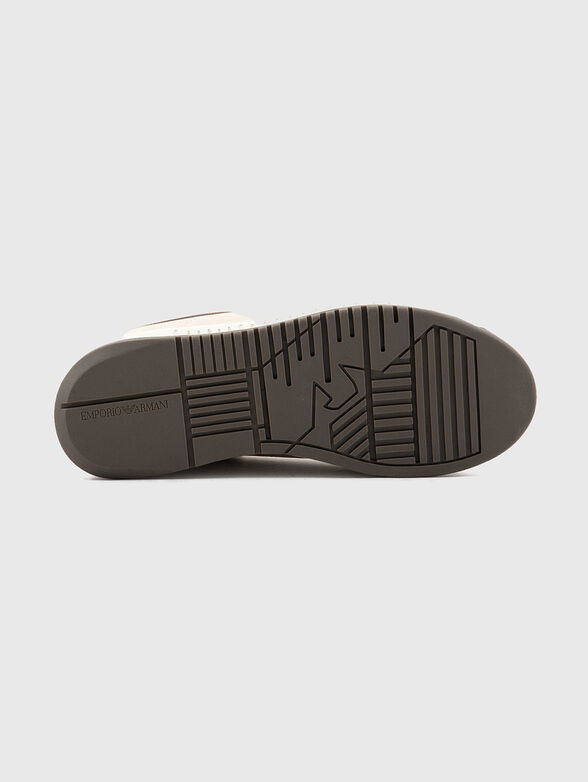 Leather sneakers with logo - 5