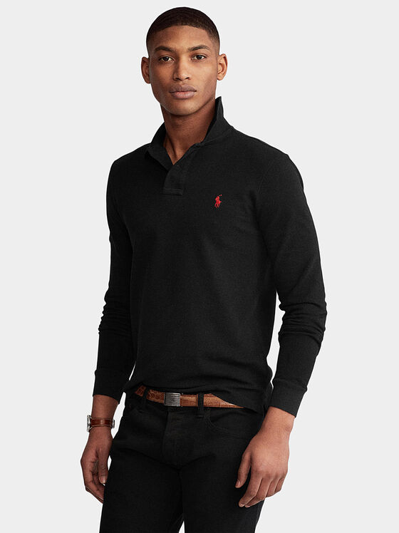 Tricou polo din bumbac cu manecă lungă - 1
