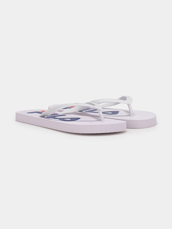 TROY black flip flops with contrasting logo - 2