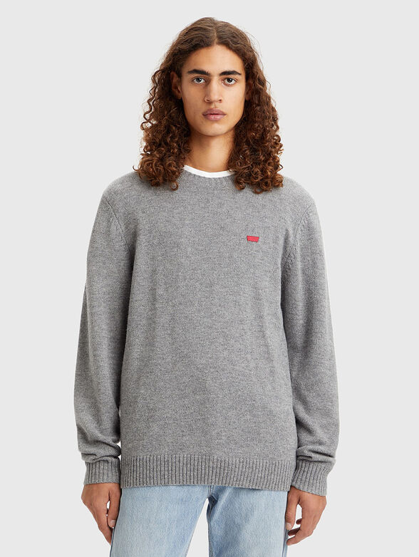 Wool sweater with logo accent - 1