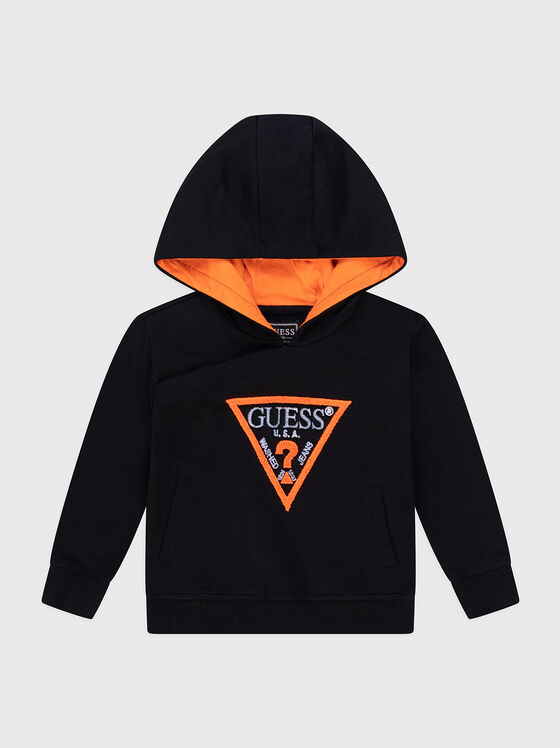 Sweatshirt with hood and logo print - 1