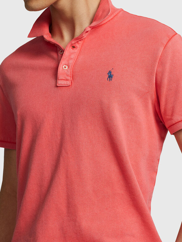 Polo-shirt in coral colour - 4